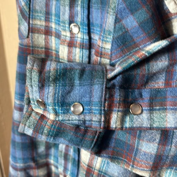 Pendleton men’s vintage pure virgin wool high grade western wear plaid med long - Picture 3 of 6